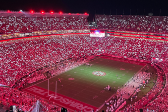 UA Football Stadium at Night